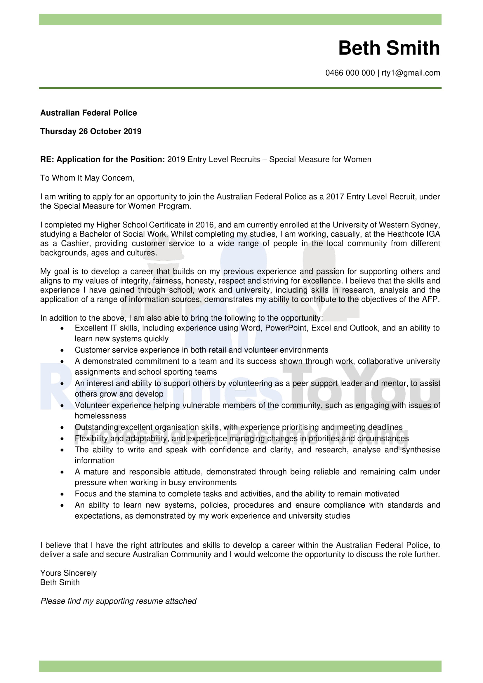 Cover Letter Writing Services Sydney, Australia-Resume To ... (1654 x 2339 Pixel)